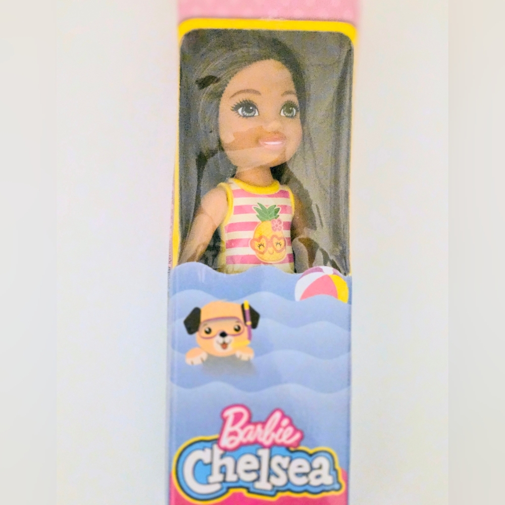 Barbie Chelsea Doll Brown Hair Hazel Eyes Swimsuit BNIB